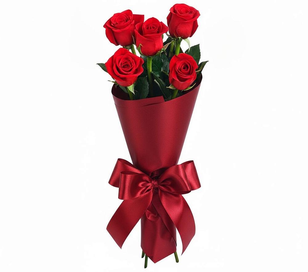 Букет 5 Красных роз Эдлесс Лав в Дыгулыбгее