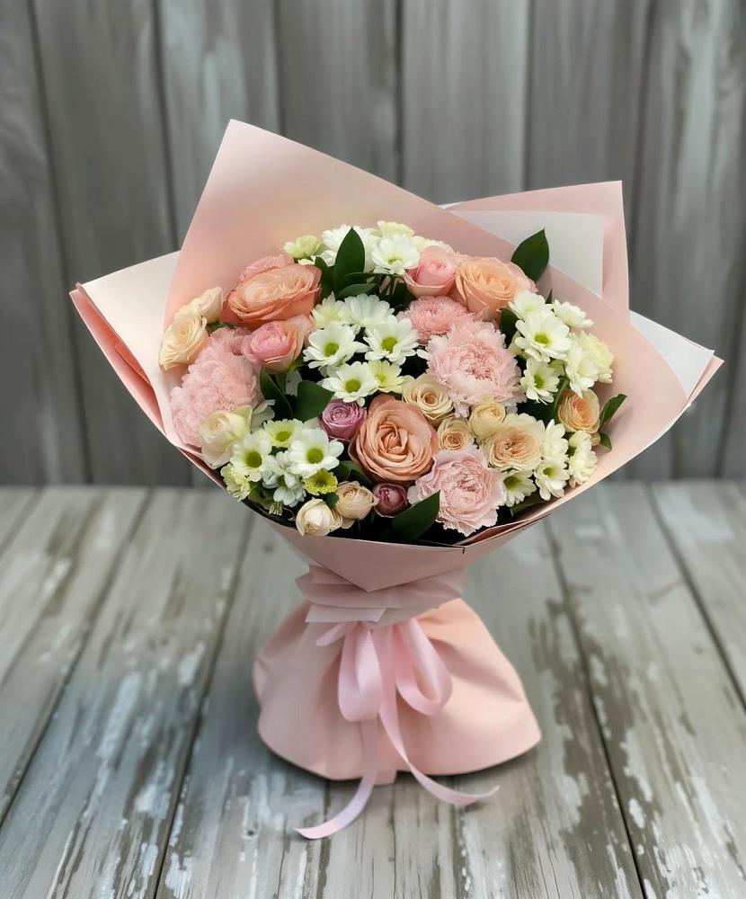 Букет цветов из: Гвоздики, Розы и Хризантемы в Дыгулыбгее