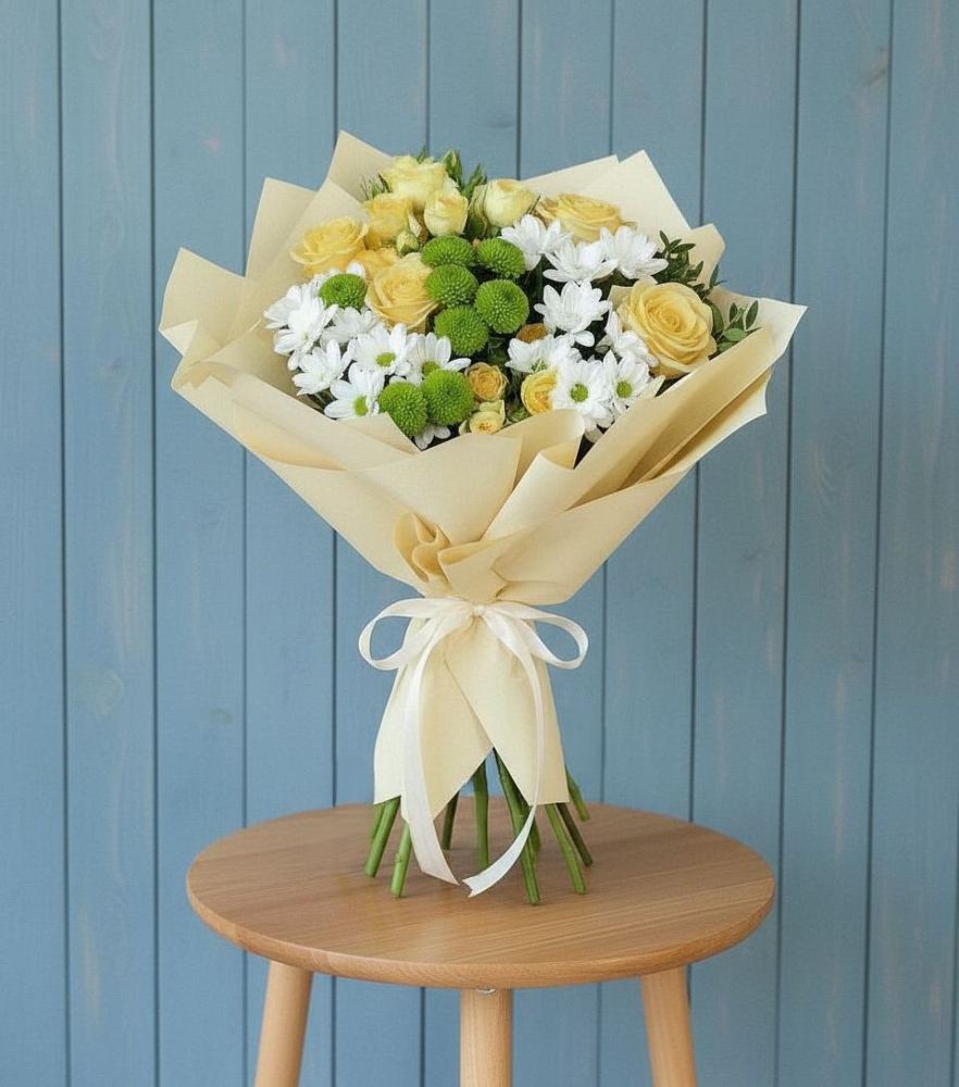 Букет цветов из: Хризантемы и Розы в Дыгулыбгее