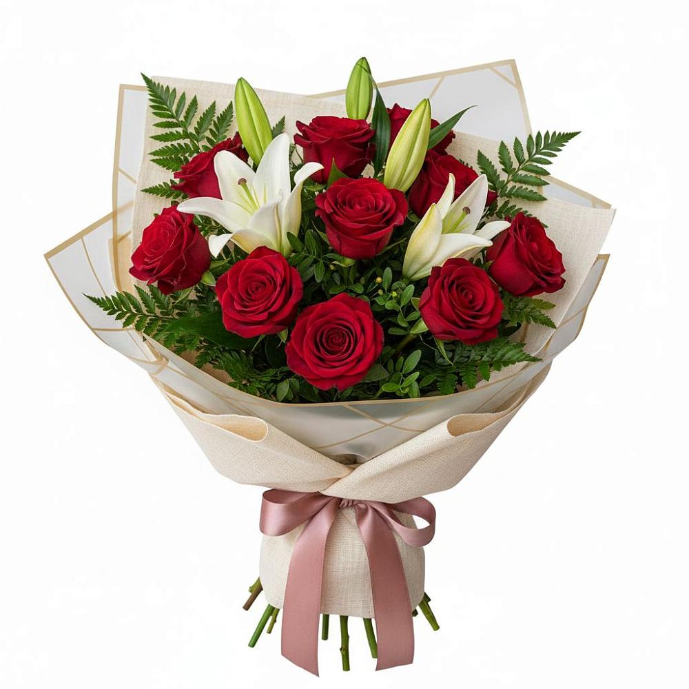 Букет цветов из: Лилии и Розы в Дыгулыбгее