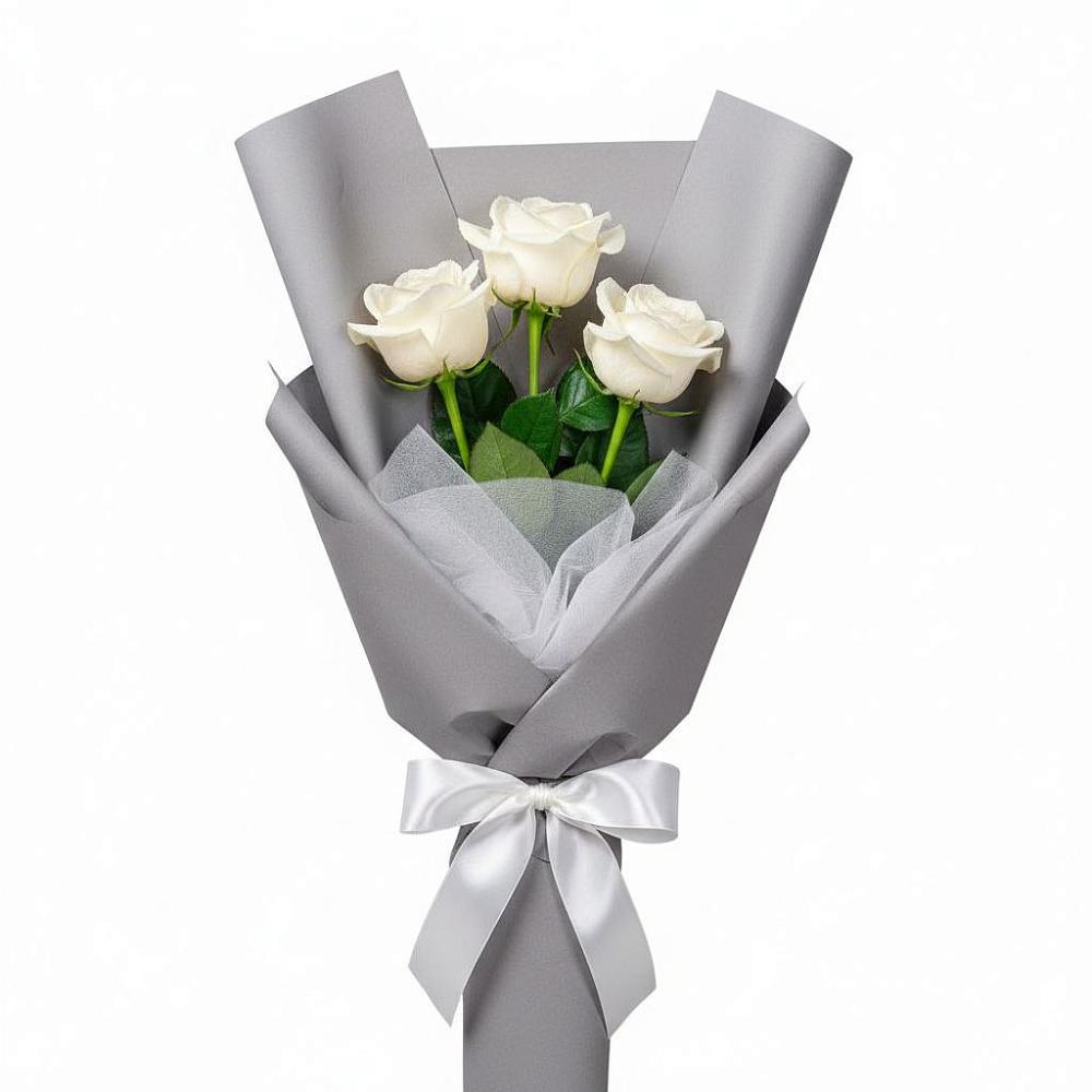 Букет 3 белые розы в Дыгулыбгее
