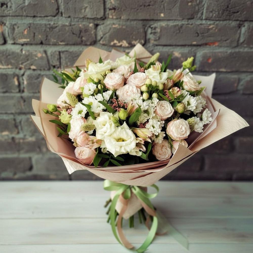 Букет цветов из: Альстромерии, Розы и Хризантемы в Дыгулыбгее