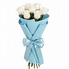 Букет 7 белых роз Проуд в Дыгулыбгее