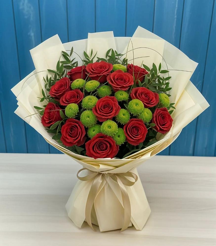 Букет цветов из: Розы и Хризантемы в Дыгулыбгее